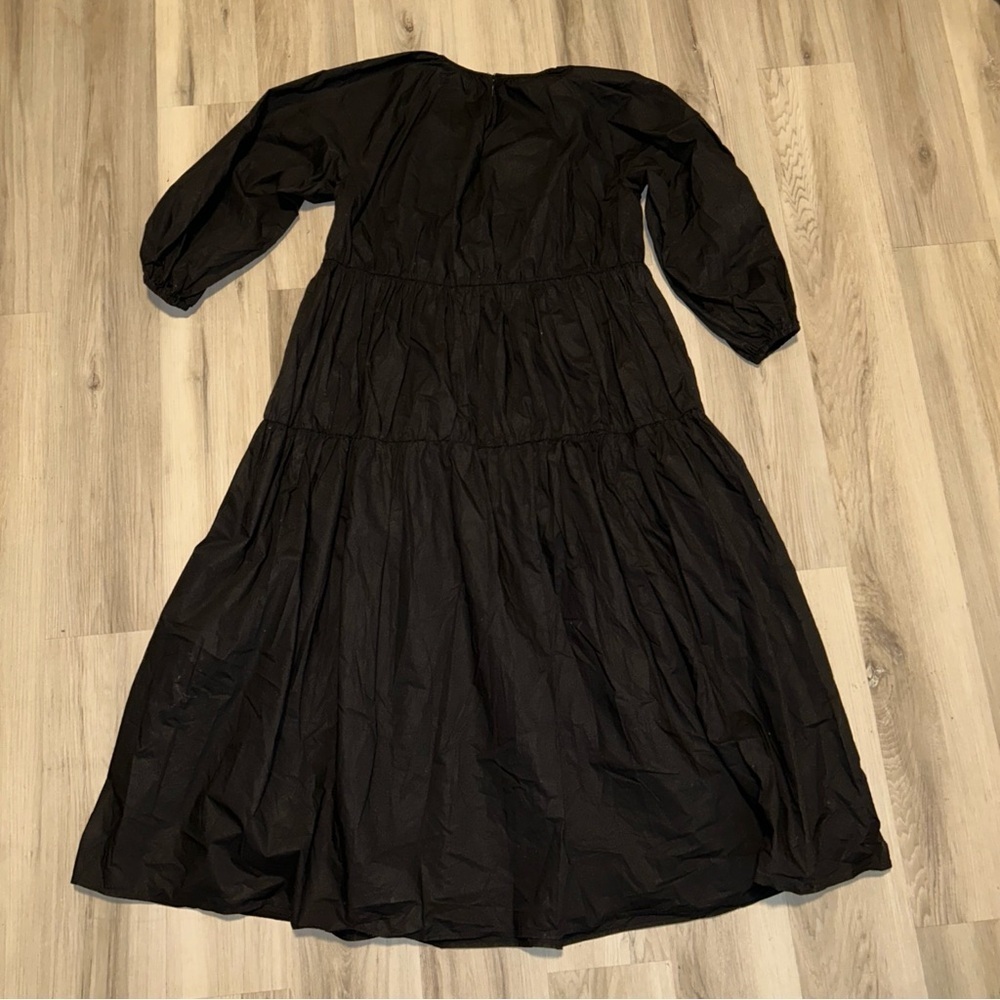Zara Black maxi flowy ruffle Long Sleeve boho witchy Dress - Picture 4 of 6